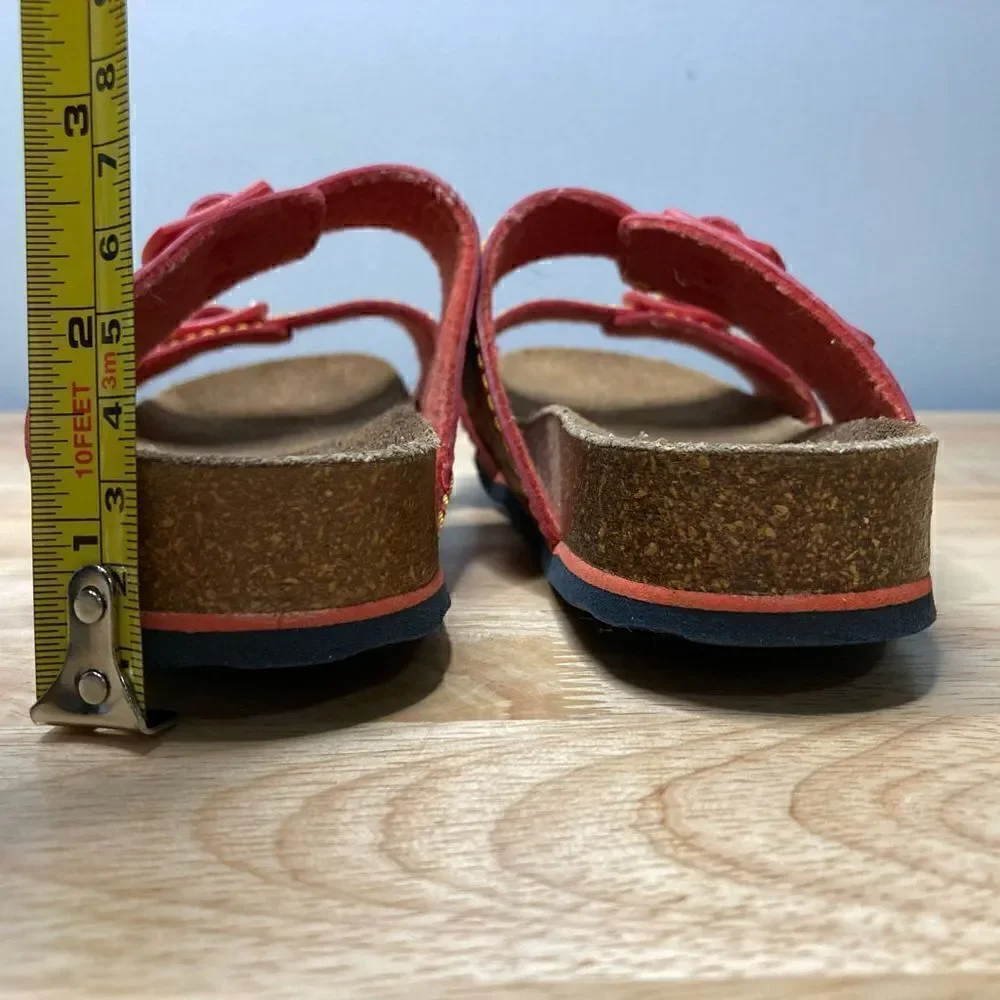 Elefanten Girl’s Bright Sunflower Slip on Double Strap Buckle Sandals, Size 31